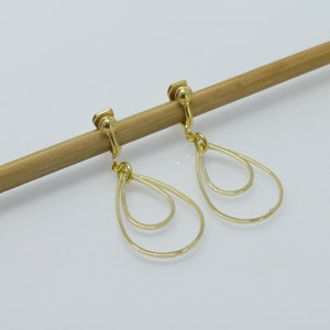 Long gold drop earrings filigree image 2