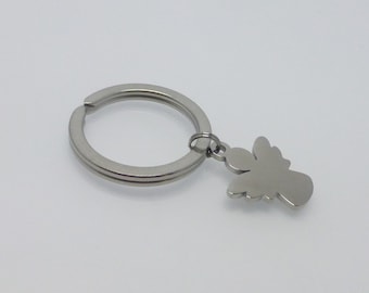 Key ring with guardian angel stainless steel, key ring