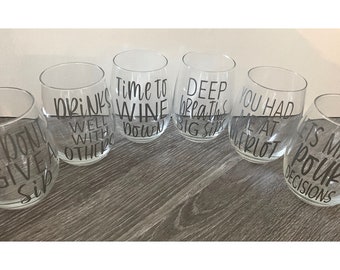 Funny Wine Glass Etsy