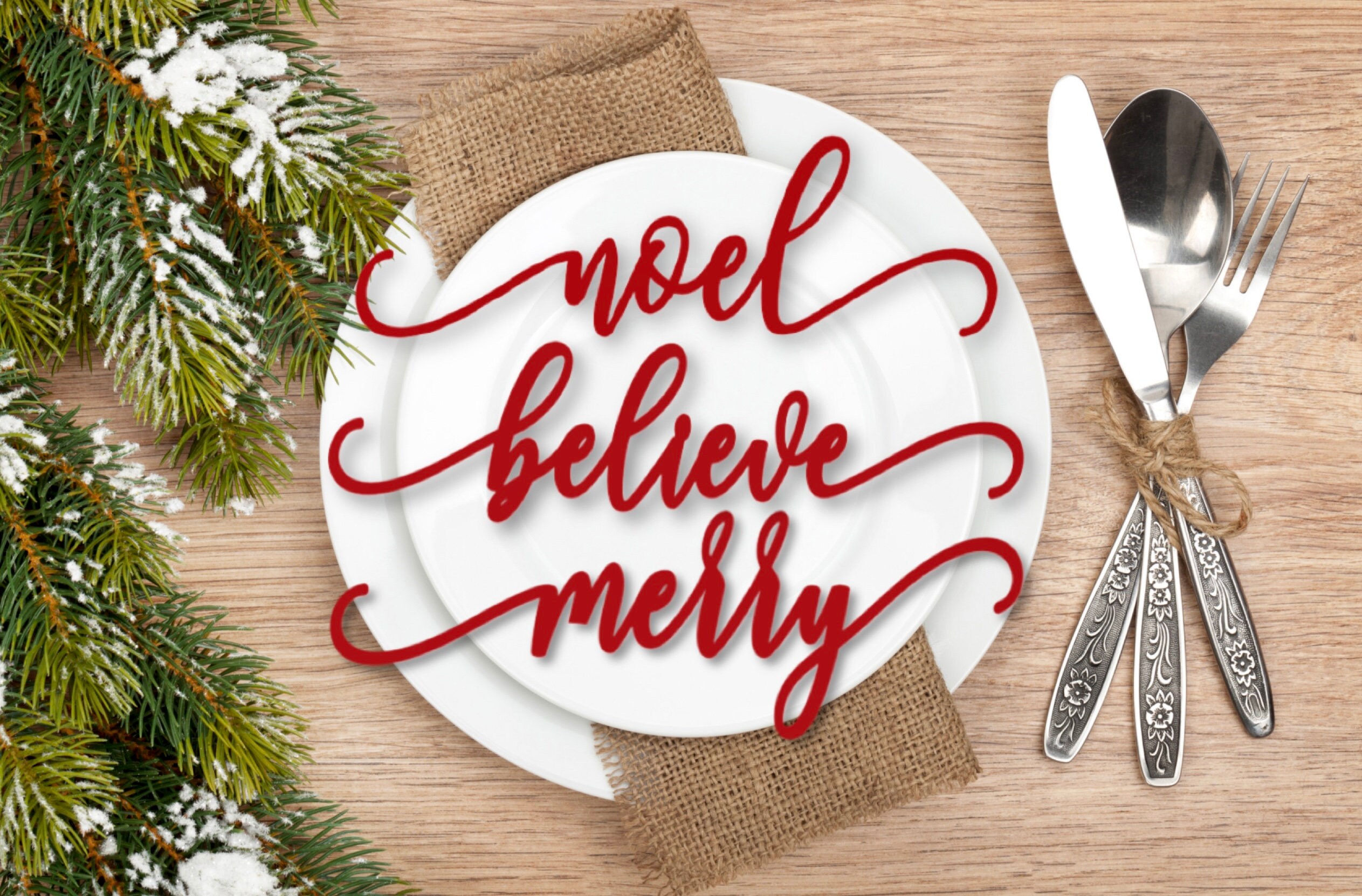 Winter Decor, Christmas Place Cards, Christmas Table Decor, Wood Word…