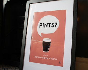 Pinten? Gepersonaliseerde Ierse bruiloft gepersonaliseerde print