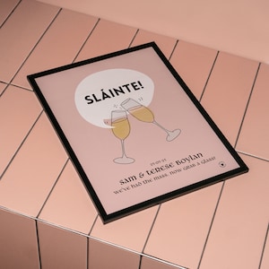 Sláinte Irish Personalised Wedding Print | Prosecco Champagne Cheers