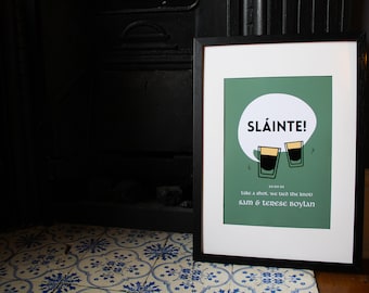 Baby Guinness Sláinte Print Ierse bruiloft gepersonaliseerd