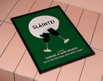 Sláinte Ierse gepersonaliseerde bruiloft print | Proost