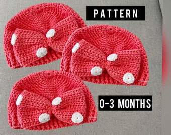 Crochet PATTERN - Crochet Baby Turban / Crochet Beanie / Crochet Bonnet / Crochet Hat / Child, Toddler, Teen and Adult, PDF