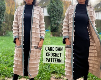 Crochet Pattern / Long Crochet Duster Cardigan