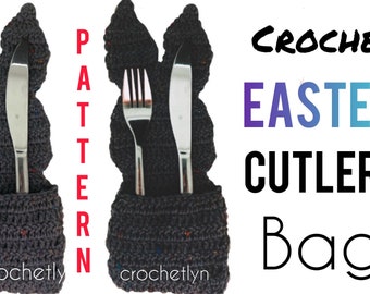 Crochet Easter Cutlery Bag Crochetlyn