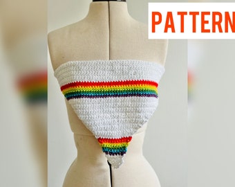 Crochet festival top / Crochet Pattern | Crop Top with strap Pattern | PDF Download