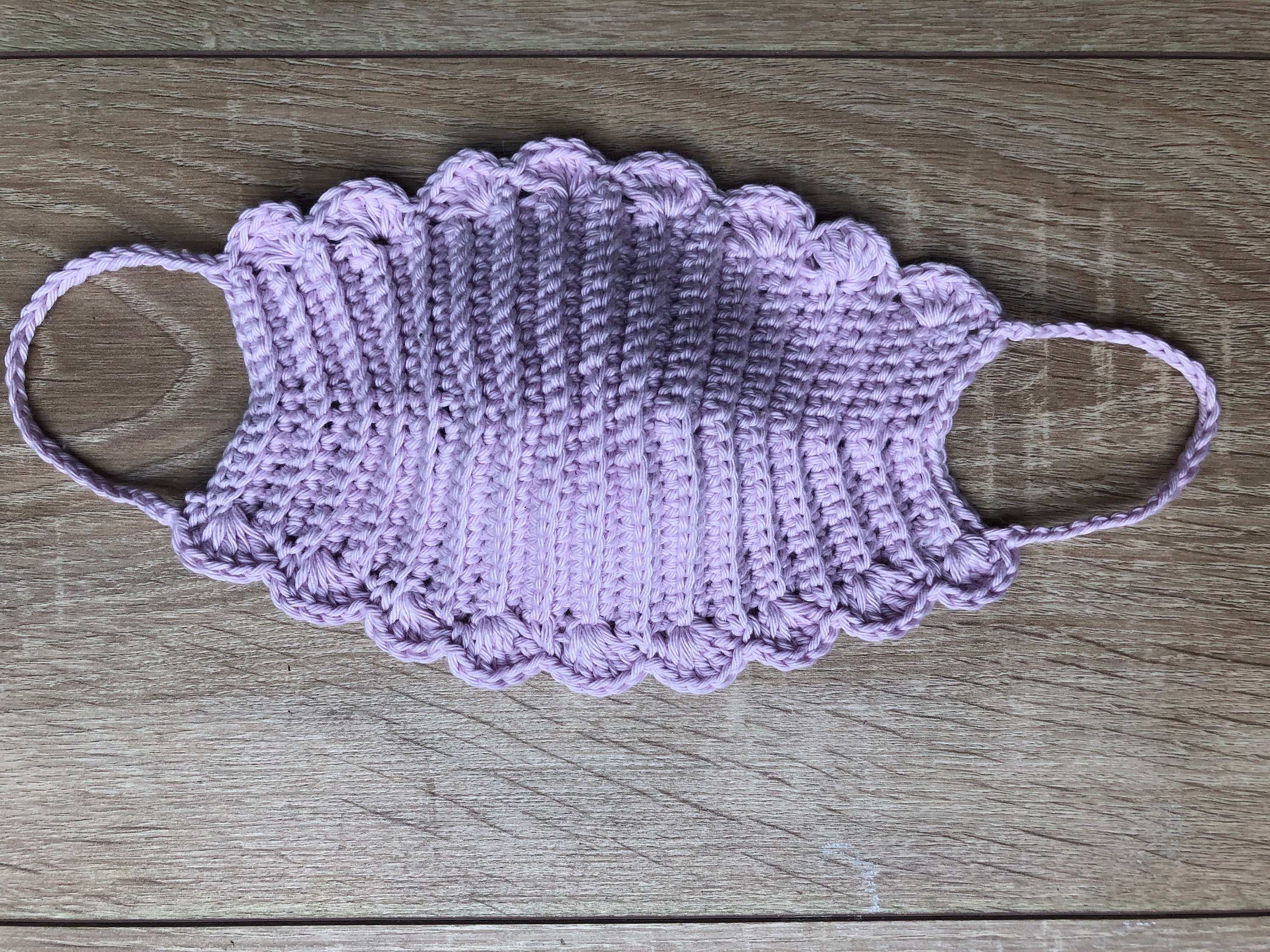 Crochet Face Mask With Shell Stitch Pdf Pattern Crochetlyn - Etsy