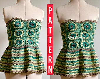 Crochet Granny Square Dress PATTERN: Boho Women's Dress (PDF)