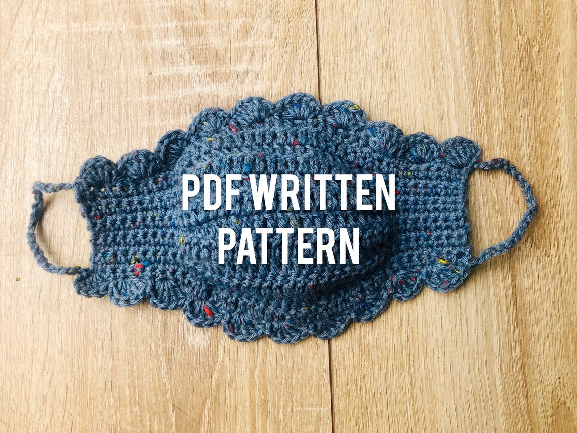 Crochet Face Mask With Shell Stitch Crochetlyn - Etsy