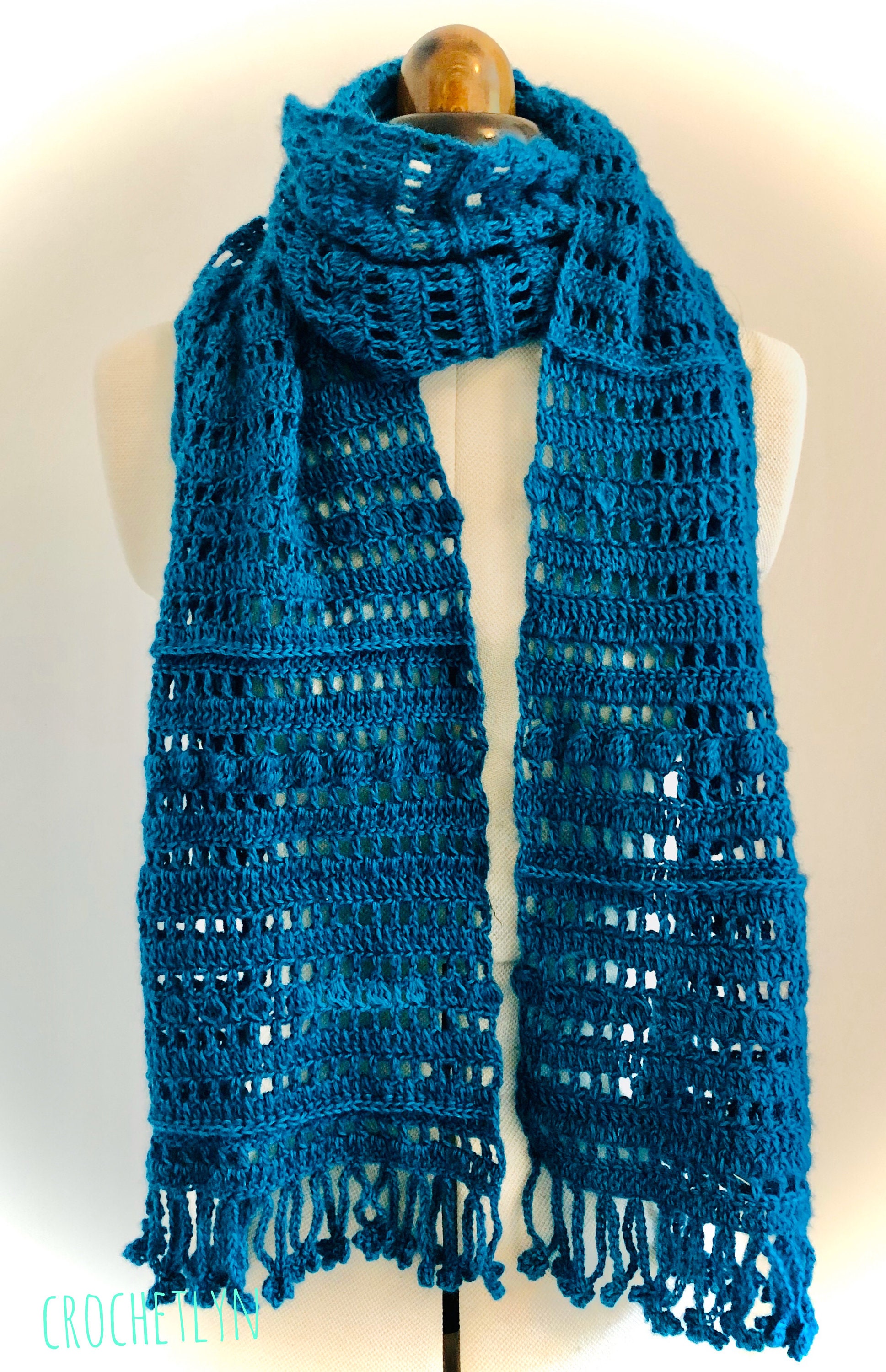 Easy Crochet Unisex Scarf Crochet Pattern DIGITAL DOWNLOAD ONLY ...