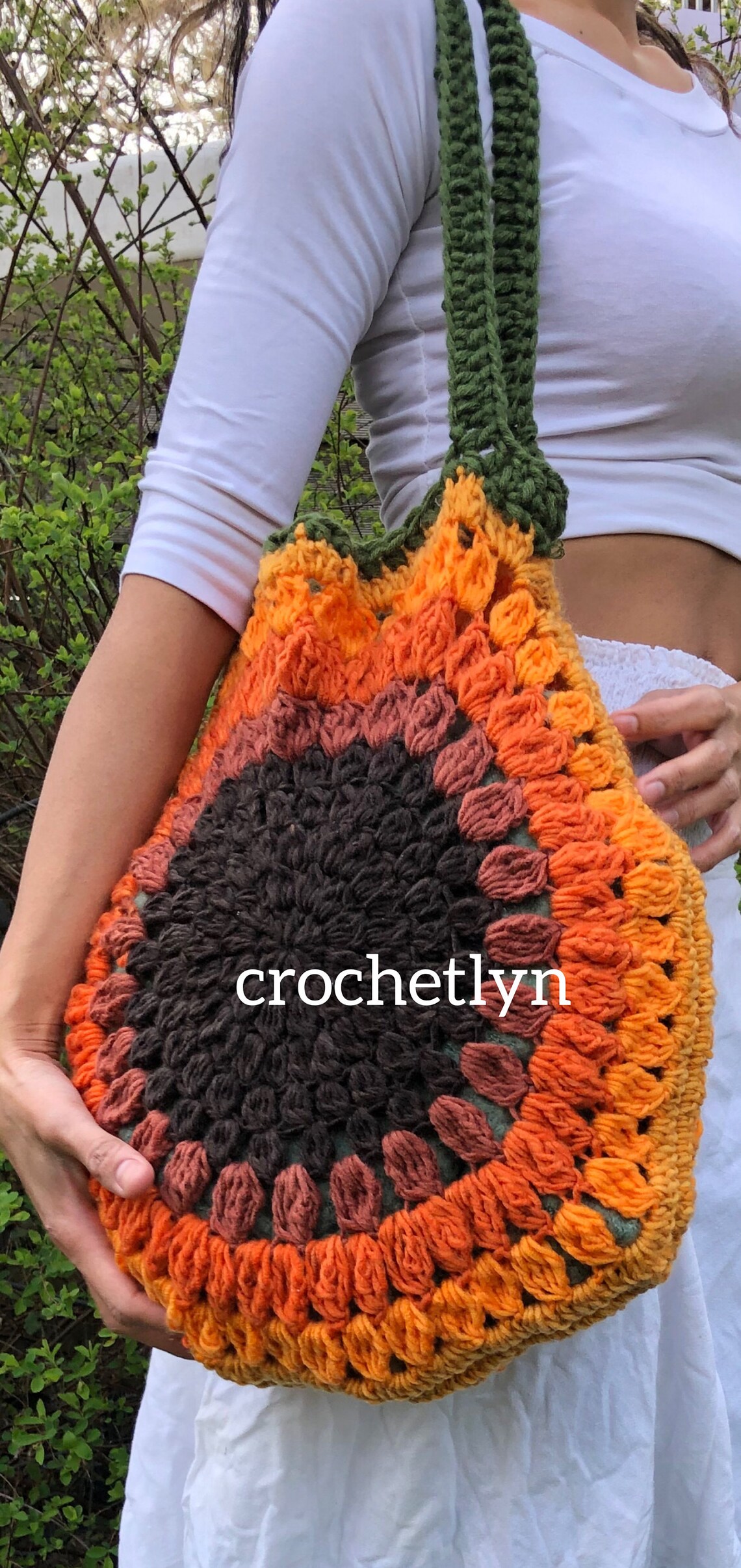 Sunflower Crocheted Bag Summer Bag Summer Crochet Bag Etsy