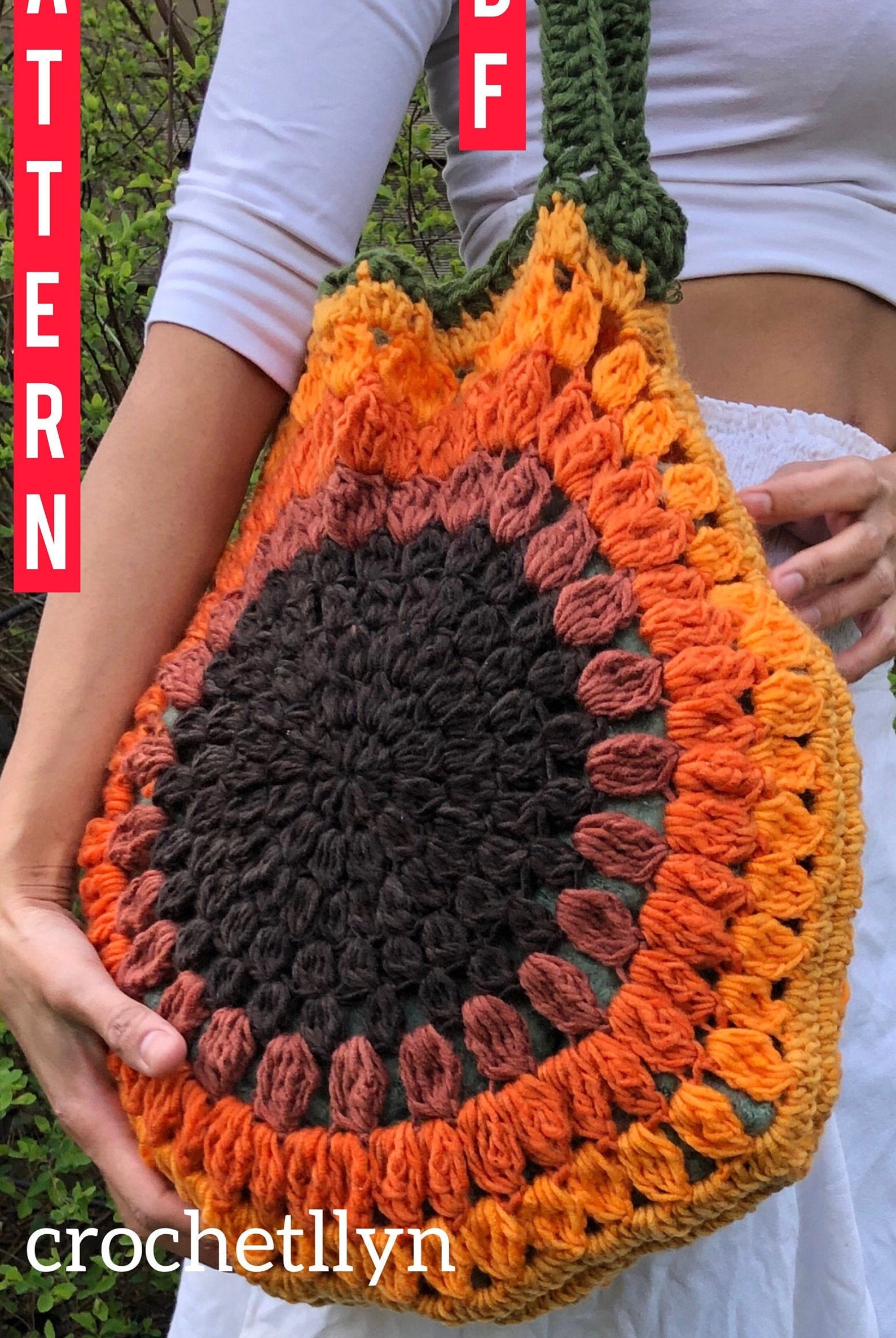 Sunflower Crocheted Bag Summer Bag Summer Crochet Bag Etsy
