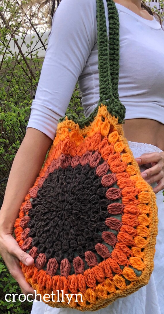 Bolso crochet girasol bolso verano Bolso crochet verano Bolso bandolera girasol lindo bolso flores bolso patron crochet Crochetlyn Etsy Espana