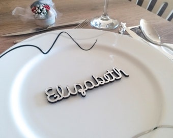 Wedding Place Cards, Wooden Custom Laser Cut Name, Mirror Acrylic Personalized Wedding Table Decor, Place Setting Sign, Best Price_P07