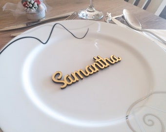 Wedding Place Cards, Wooden Custom Laser Cut Name, Mirror Acrylic Personalized Wedding Table Decor, Place Setting Sign, Best Price_P03