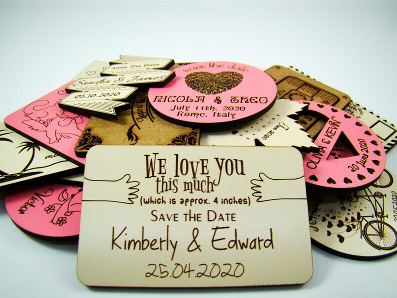 save-the-date-magnet-wood-save-the-date-magnet-modern-design-etsy