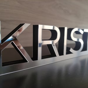 Free Standing Personalized Acrylic Custom Name Sign,Wedding Top Table Name Sign Decor,Family Name Sign Mirror,Nursery Decor,Couples Gift_T15