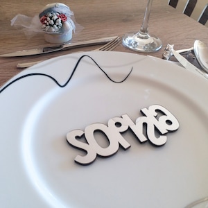 Hochzeit Tischkarten, Holz Laser Cut Name, Spiegel Acryl personalisierte Hochzeit Tischdekoration, Tischdekoration, Best Price_P01