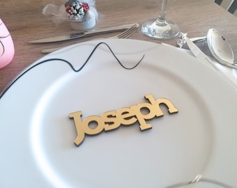 Wedding Place Cards, Wooden Custom Laser Cut Name, Mirror Acrylic Personalized Wedding Table Decor, Place Setting Sign, Best Price_P05