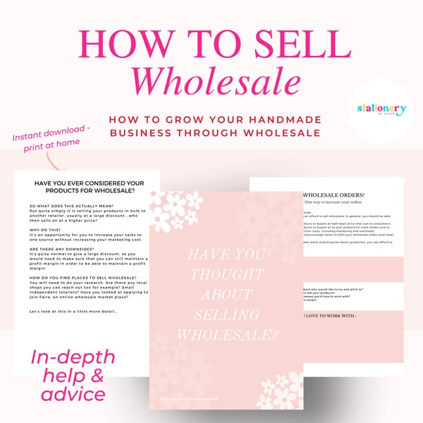 Grow your handmade business with wholesale | digital guide | instant download | how to sell wholesale