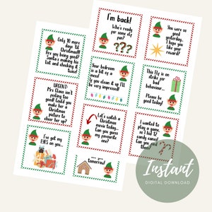 Printable notes from the elf - instant download - 12 notes