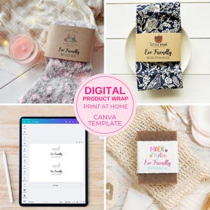 Product Packaging Wrap Template for Small Business | Canva Belly Band Template | Printable Product Wrap | Editable Branding Template