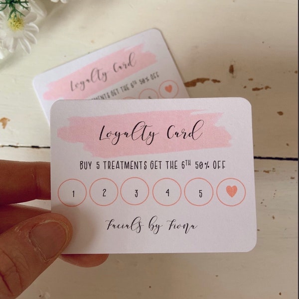 PERSONALISED LOYALTY CARDS | customer reward cards | customisable loyalty cards | beauty business | handmade business | 8x6 cm |