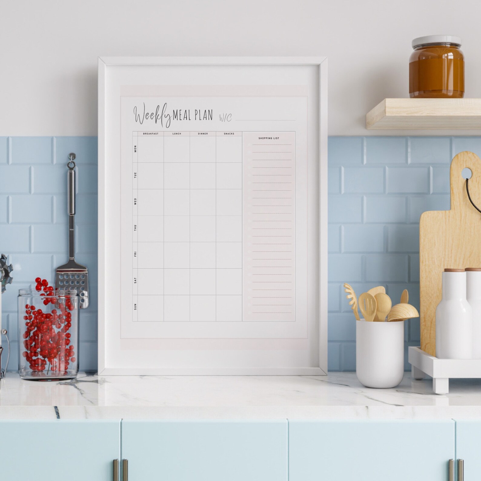 Printable Weekly Meal Planner and Shopping List Digital - Etsy