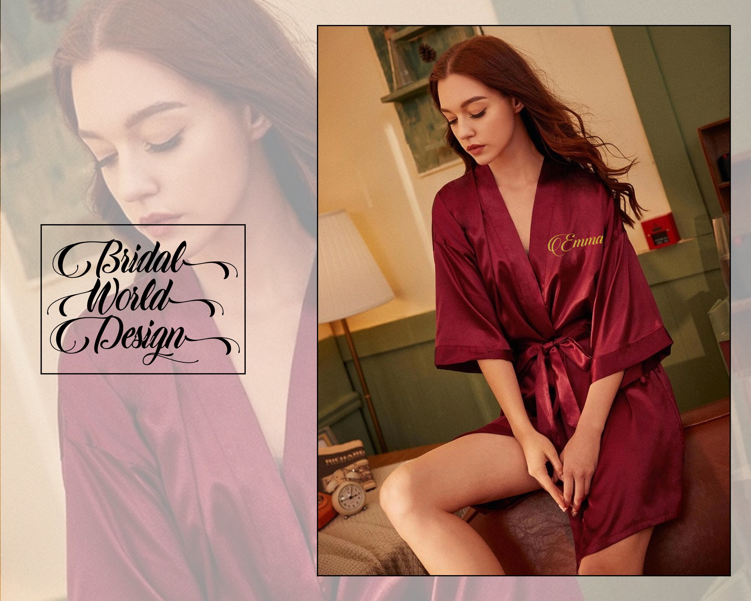 Customize Robes Personalized Satin Robes Wedding Robes Getting Etsy