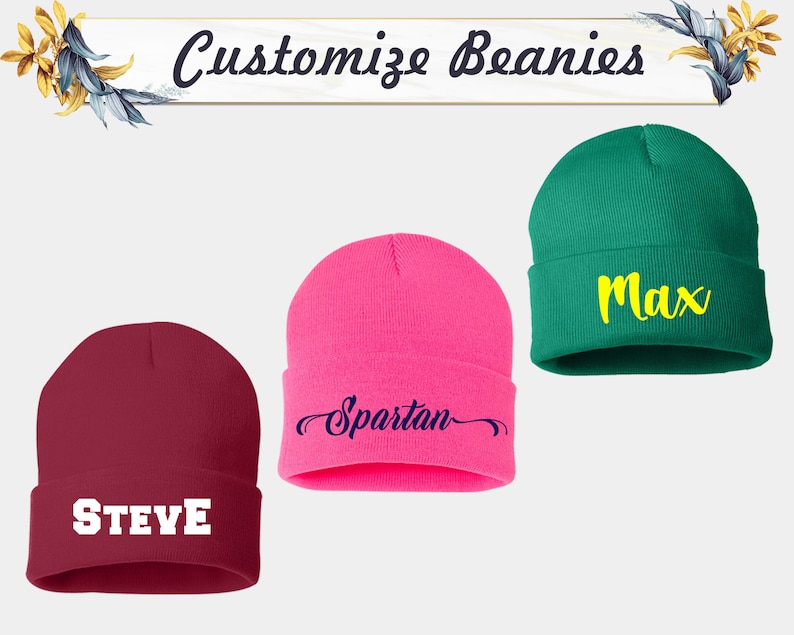 Customize Beanies Personalized Beanies Custom Beanies Custom Etsy