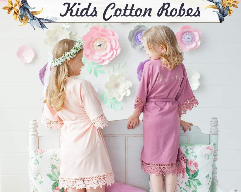 Kids Robes Flower Girl Robes Junior Bridesmaid Robes Custom Etsy