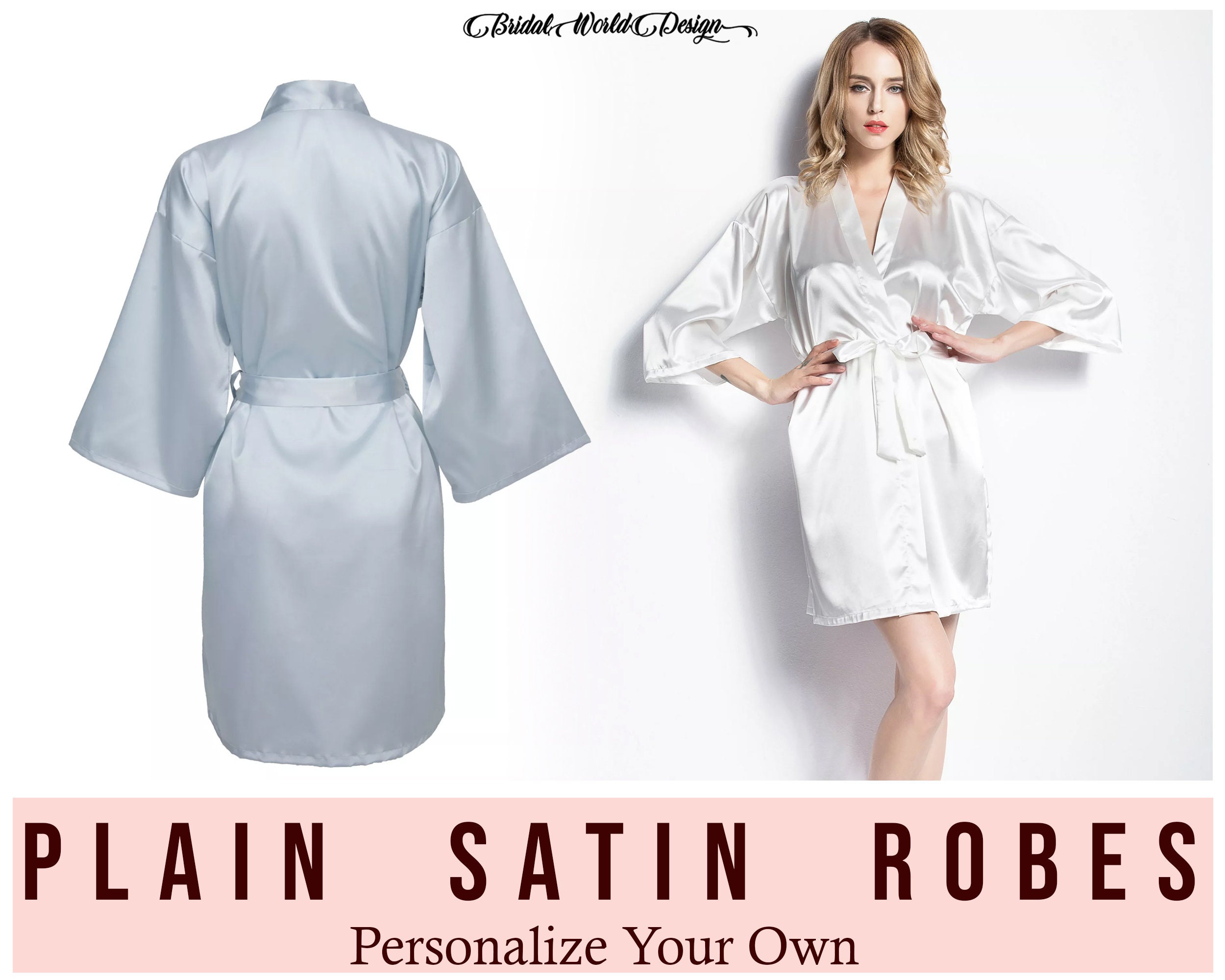 Blank Satin Robe Plain Satin Robes Plus Size Robes 4XL 5XL 6XL - Etsy Canada