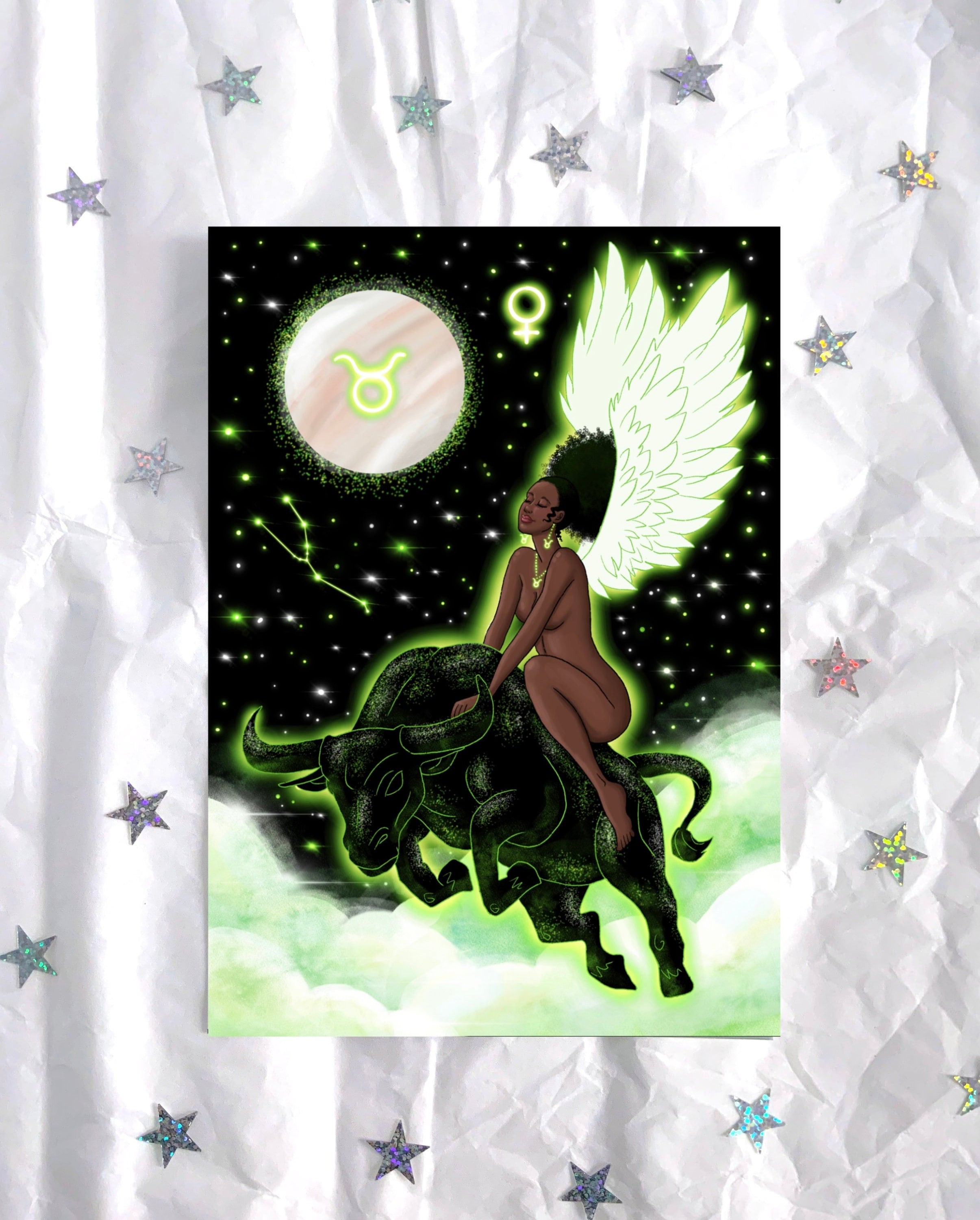 Taurus Angel Art Print Black Girl Woman Black Beauty - Etsy Finland Taurus Angel Art Print Black Girl Woman Black Beauty - Etsy Finland