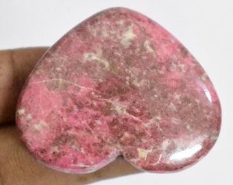 RARE Norwegian Thulite Cabochon Strawberries and Cream Pink Stone Pendant Stone Freeform Triangle Designer Cabochon Natural Stone Cabochon