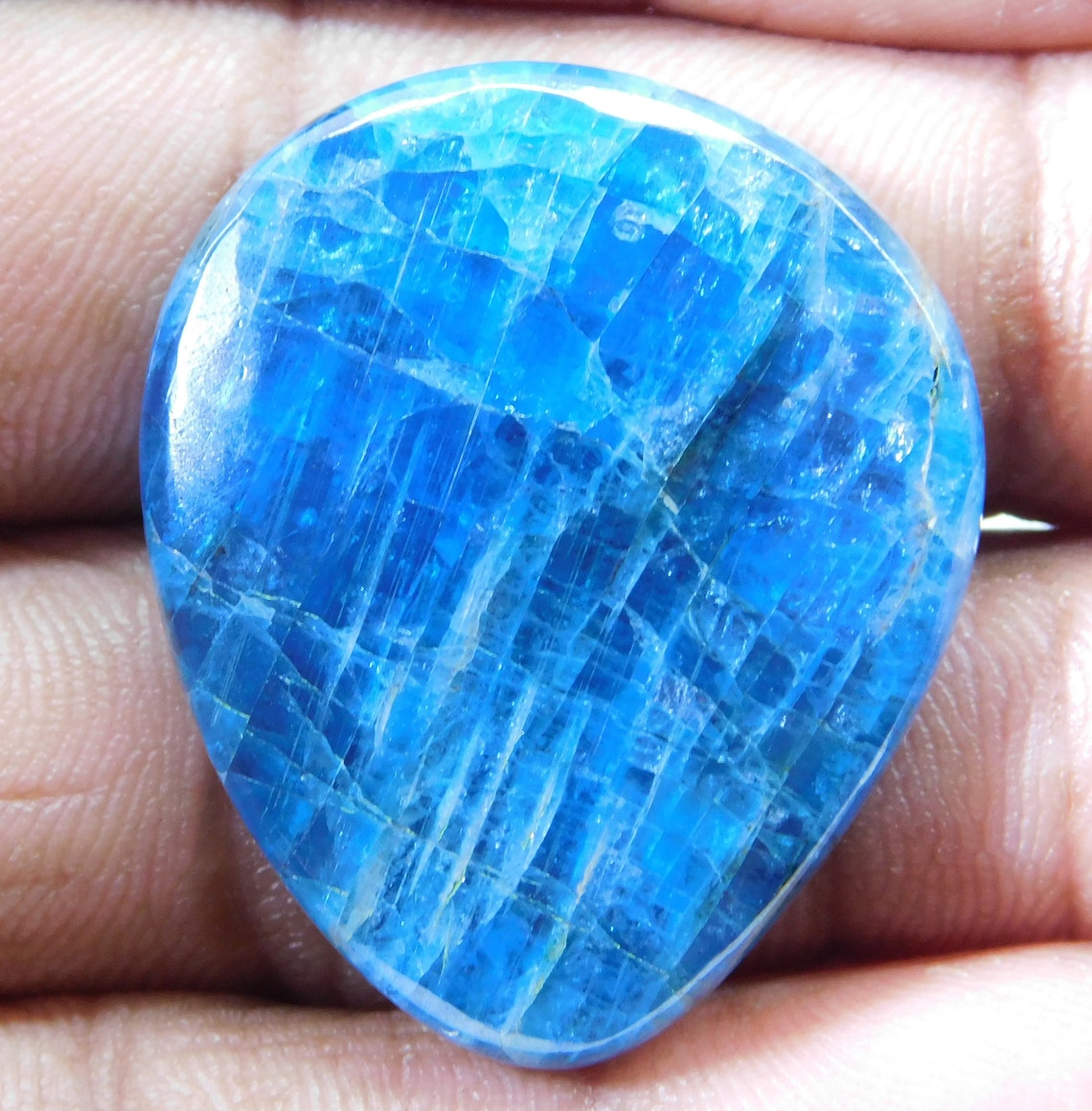 Pierre précieuse bleue naturelle dapatite de gemme dApatite | Etsy