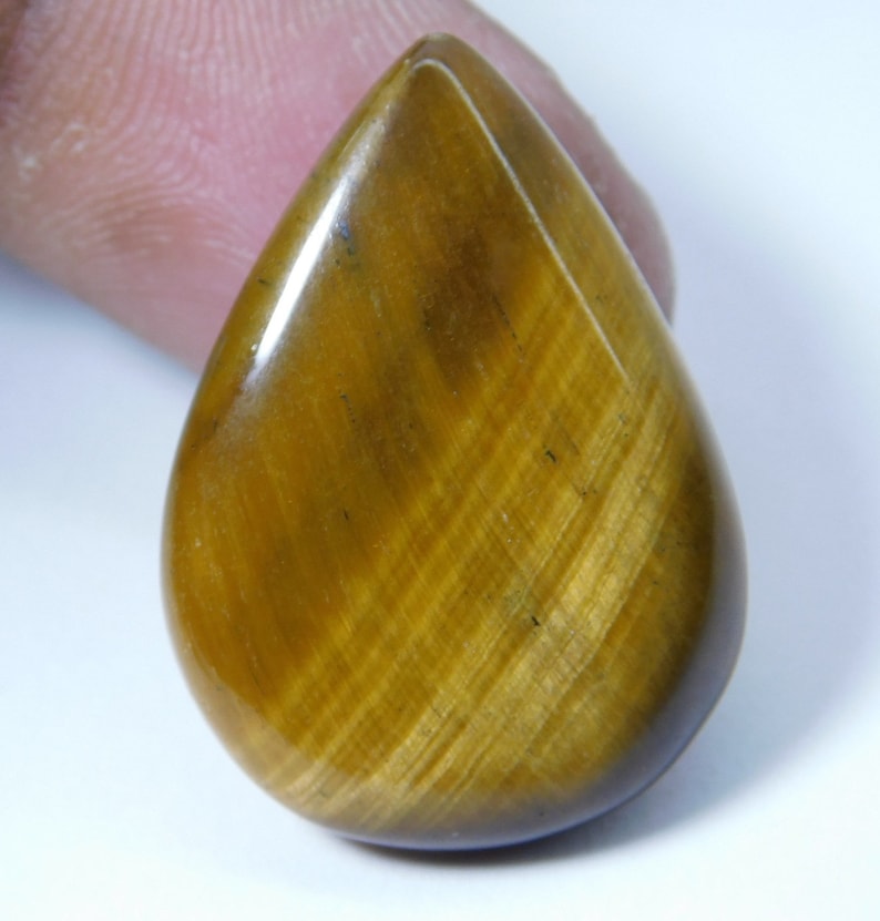 Natural Tiger Eye Gemstone Smooth Cabochon Best High Quality Loose Gemstone Color Loose Gemstone Top Quality Tiger Eye 24 cts 38x20x5 mm