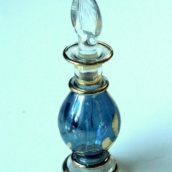 Beautiful glass perfume bottle, vintage from the 1970s, mid century glass perfume bottle