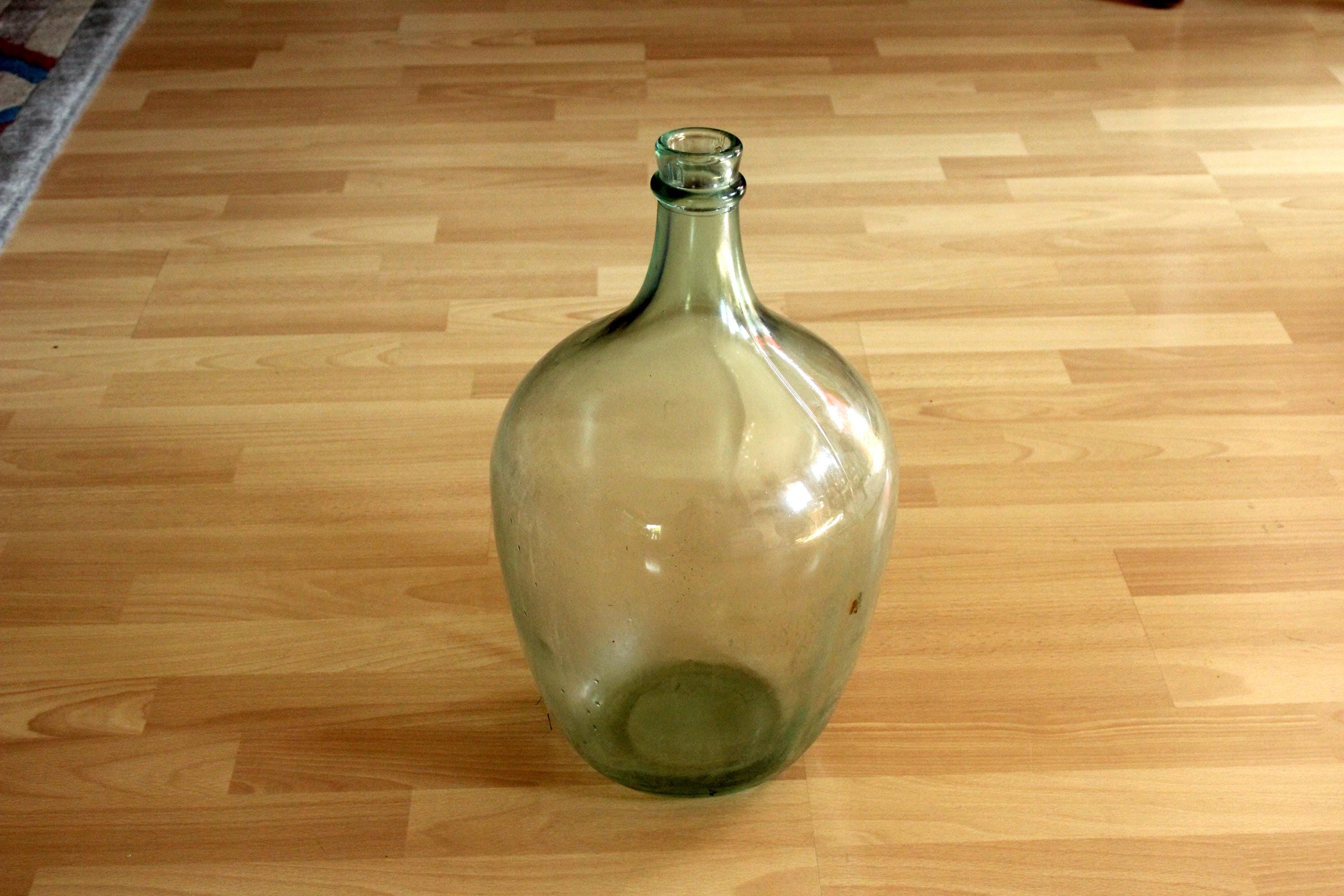 Demijohn 10 ltr. grün transparent Glasflasche Glasballon Gärballon Weinballon Weinflasche Dekoration - Vintage mid century