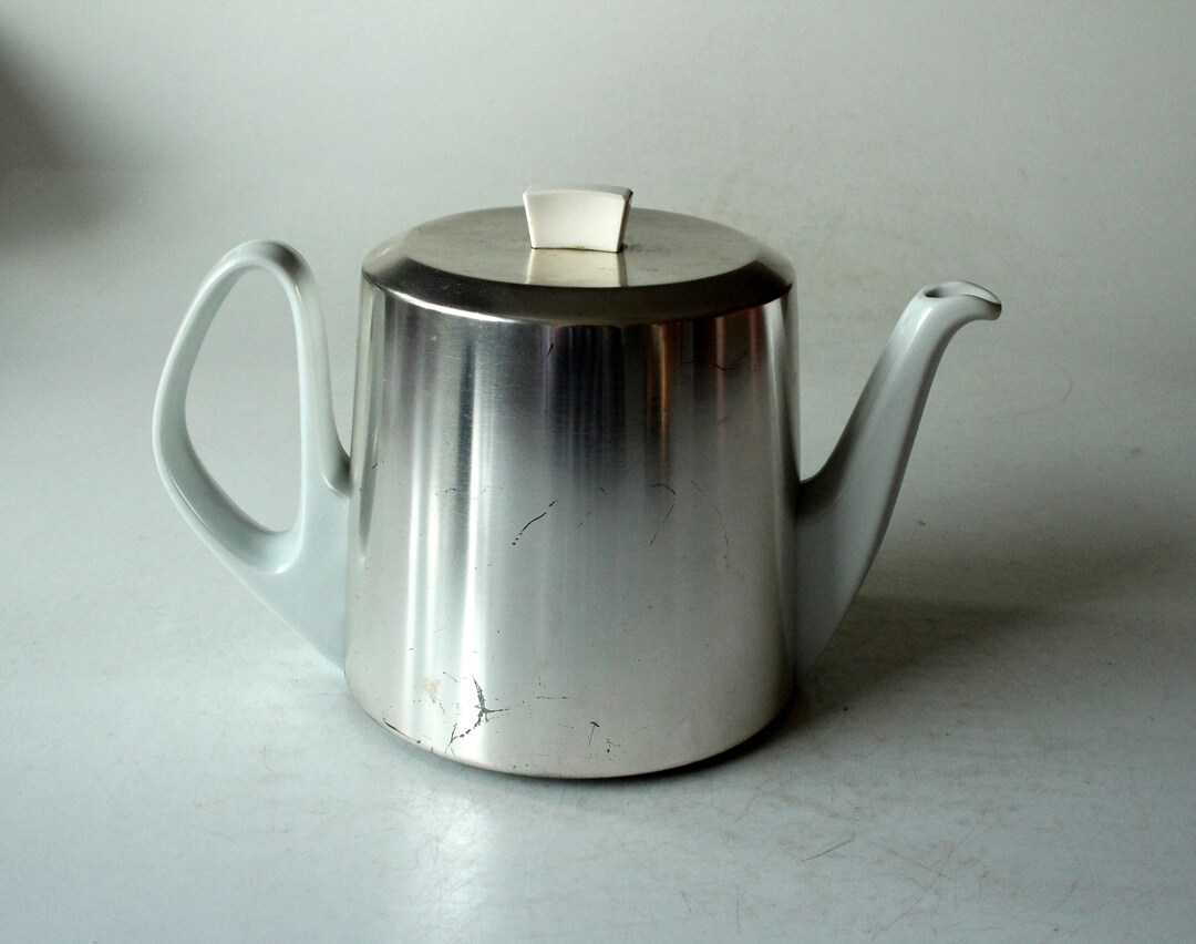 Antique Teapot Porcelain Bauscher With Warming Hood Metal Collector's ...