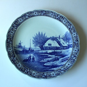 Vintage XL large ceramic wall plate collection plate - 40 cm Delfts Holland - Vintage, mid century - large Delfts ceramic wall plate