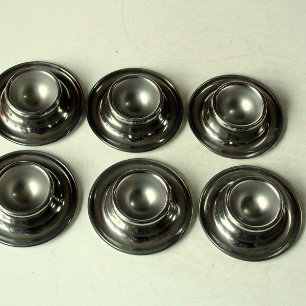 Edelstahl Eierbecher 6 Stück, Vintage, mid century, egg cups stainless steel