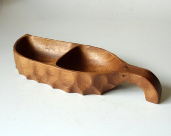 Teak serving bowl, serving dish, nut bowl, Christmas - mid-century - teak serving bowl - Scandinavian style
