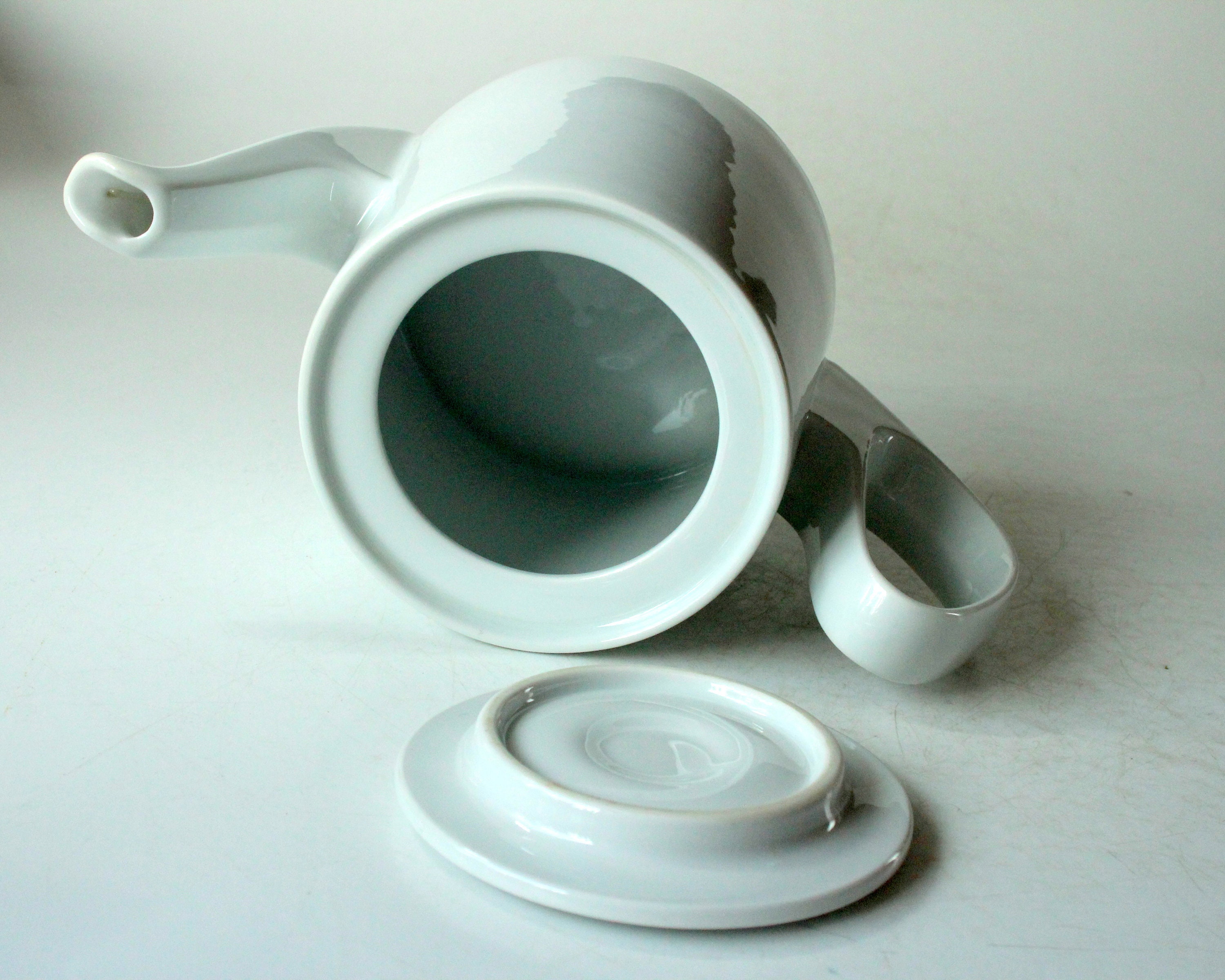 Antique Teapot Porcelain Bauscher With Warming Hood Metal Collector's ...