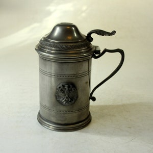 Rare pewter mug with lid and insert - beer mug - beer tankard, pewter mug, vintage, mid century