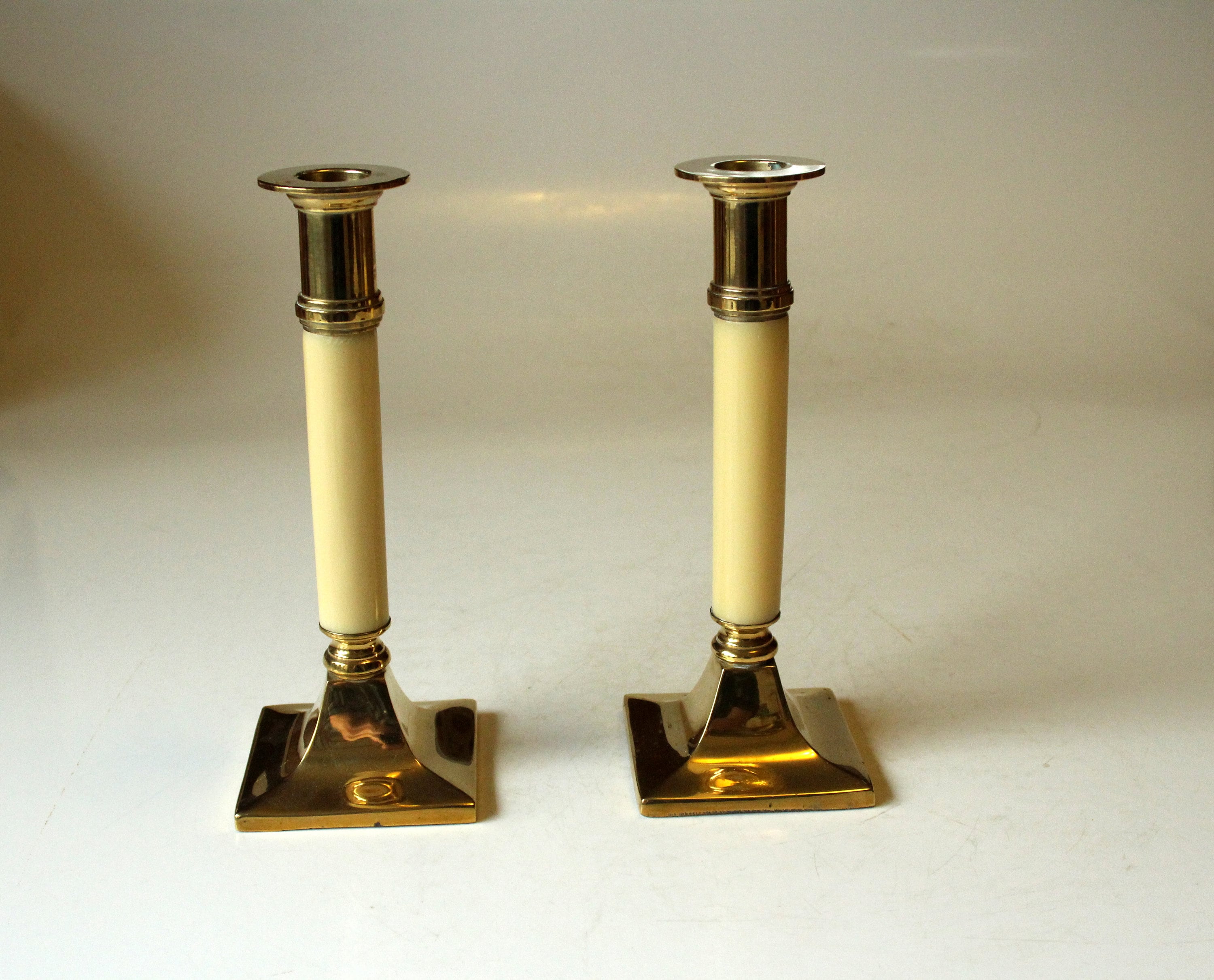 2 brass glass candle holders vintage extraordinary candlesticks mid