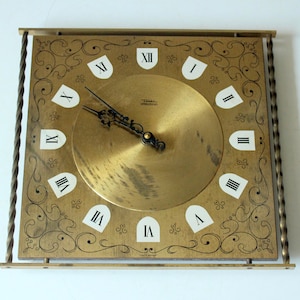 Diehl orologio da parete metallo legno anni &#39;60 - orologio da cucina con orologio al quarzo Junghans Orologio da parete vintage in metallo e legno della metà del secolo perfettamente funzionante