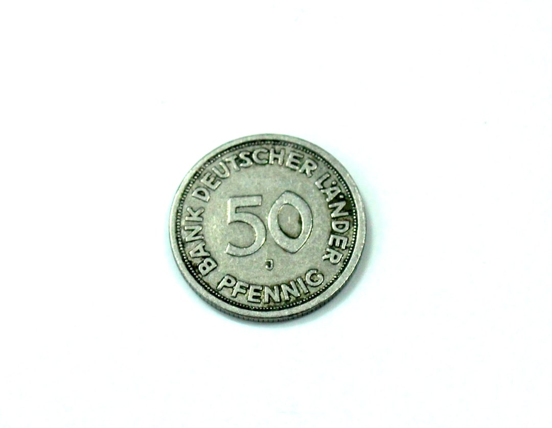 Seltene 50 Pfennig Münze - 1949 - J - Bank Deutscher Länder - Etsy.de