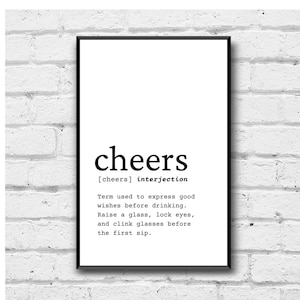 Cheers Definition Print: Bar Wall Art (Digital Download)